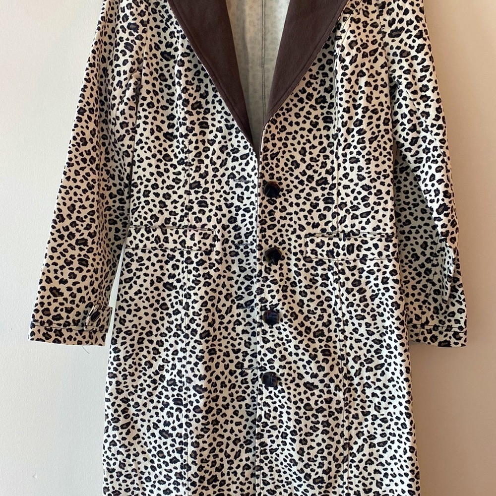 Moon River Leopard Print Window Shopping Jacket Coat - Picture 9 of 14